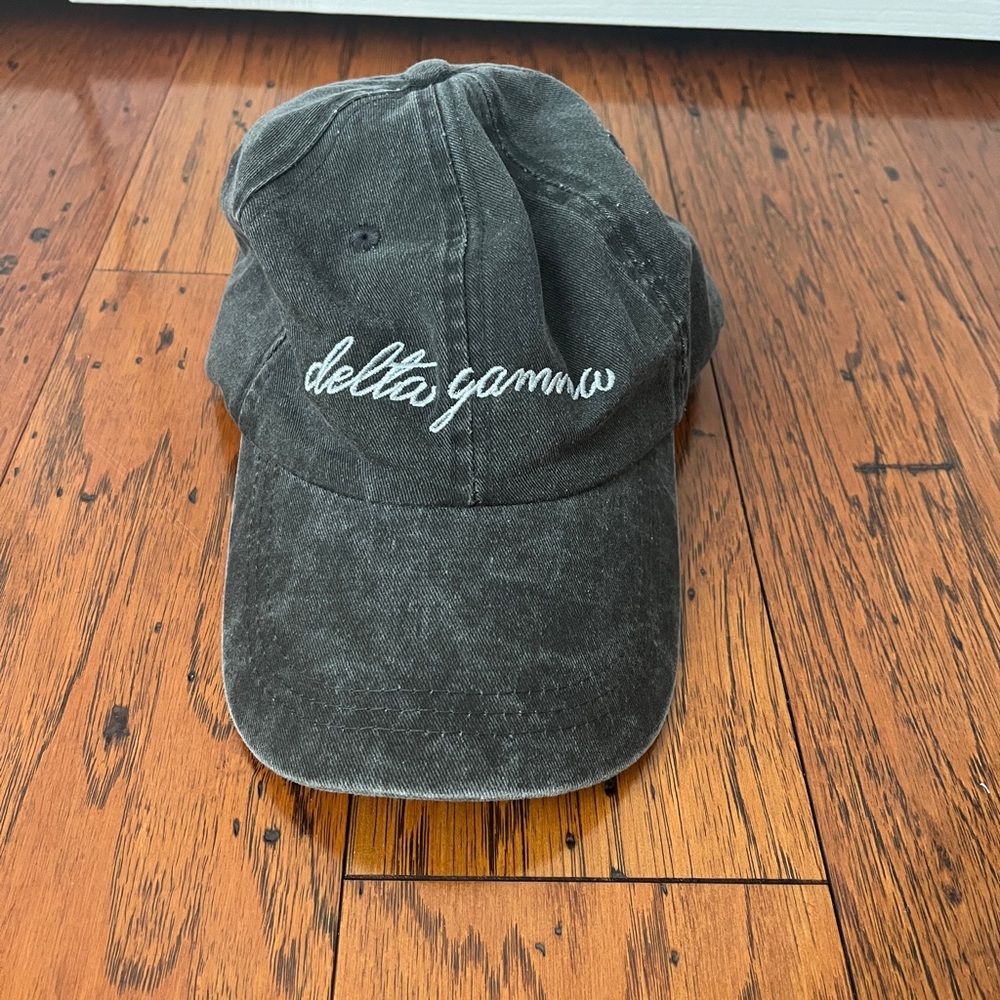 Delta Gamma, grey white, baseball cap, adjustable